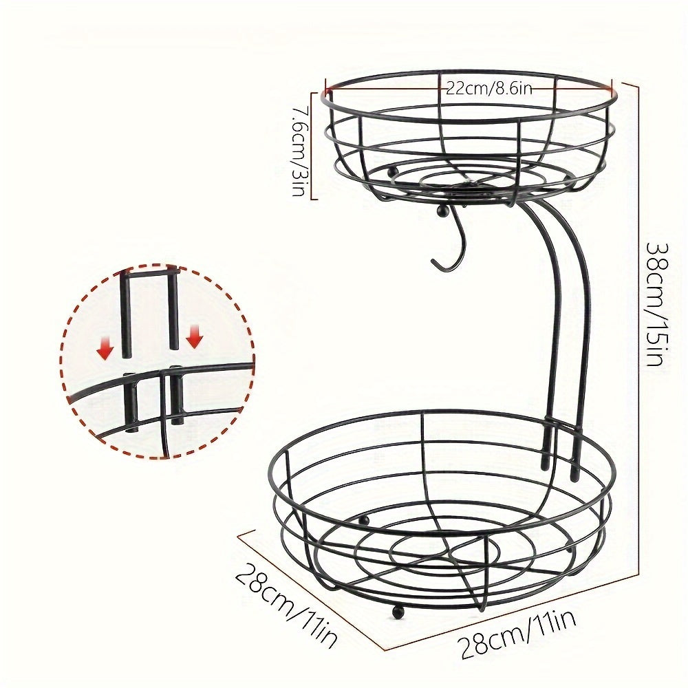2-Tier Fruit Basket Stand | Countertop organiser
