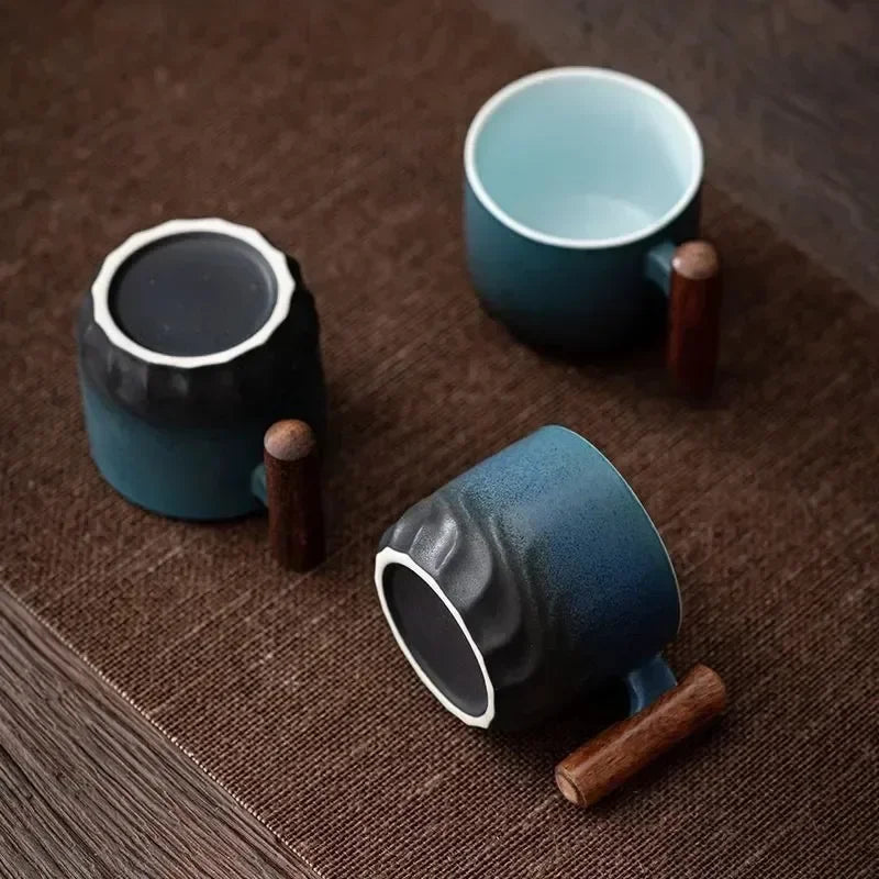 Ceramic Espresso Cup with Wooden Handle | Compact Daily Luxury