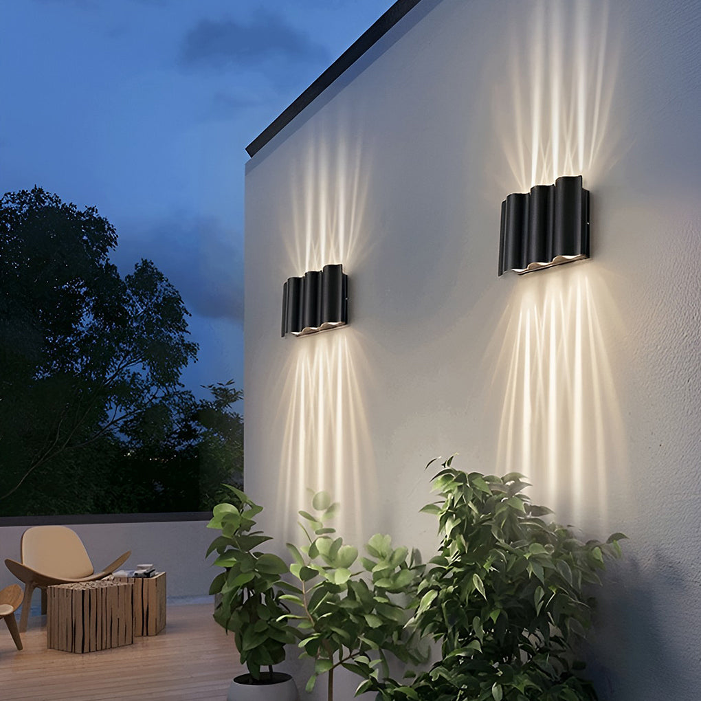Arc Series | Outdoor Wall Light with Up and Down Lighting | Black Exterior Wall Lantern for Modern Homes 3