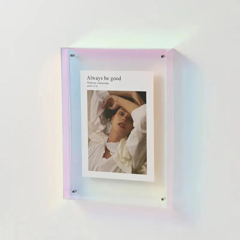 Acrylic Photo Frame | Floating colour border display
