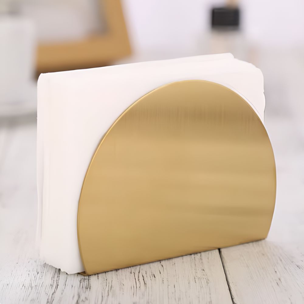 Gold Metallic Napkin Holder 0