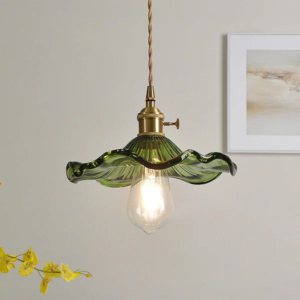 HibiscusGlow | Elegant Floral Glass Kitchen Pendant Lighting Fixture 0