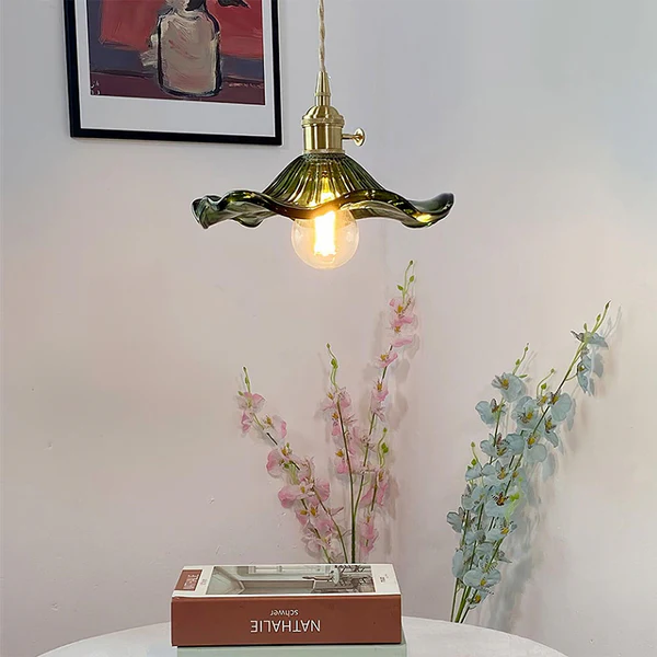 HibiscusGlow | Elegant Floral Glass Kitchen Pendant Lighting Fixture 4