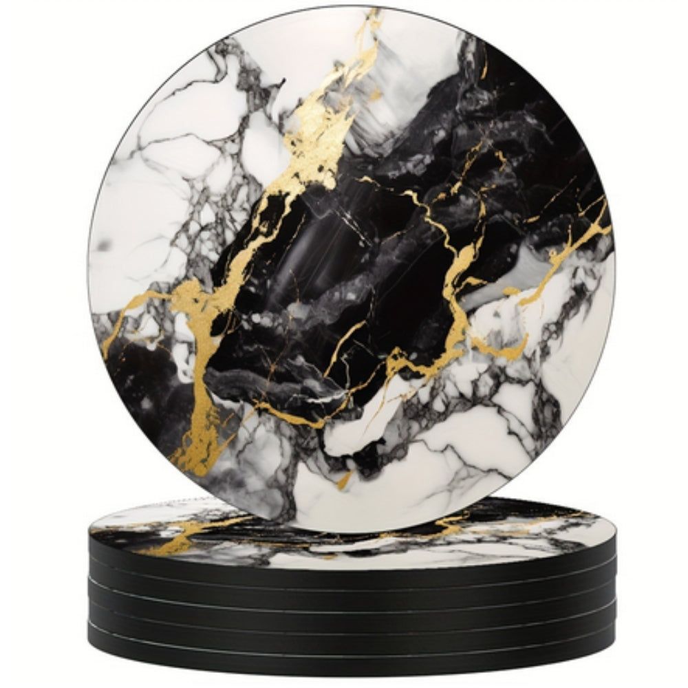 Luxury Marble Effect Drink Coasters | 5pcs Set 0