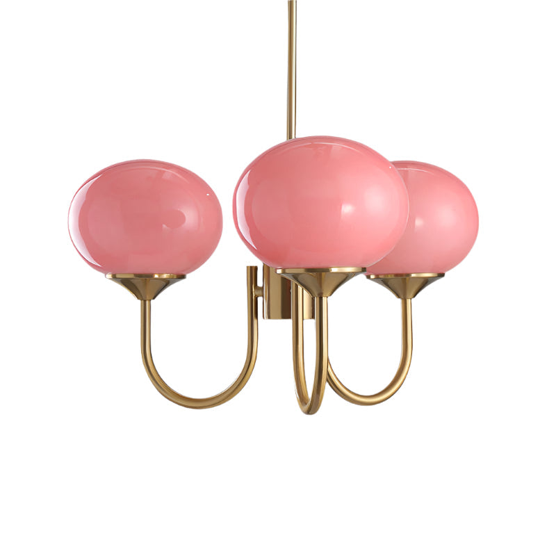 MarshmallowGlow | Elegant Chic Pink Glass Ceiling Light Fixture 0
