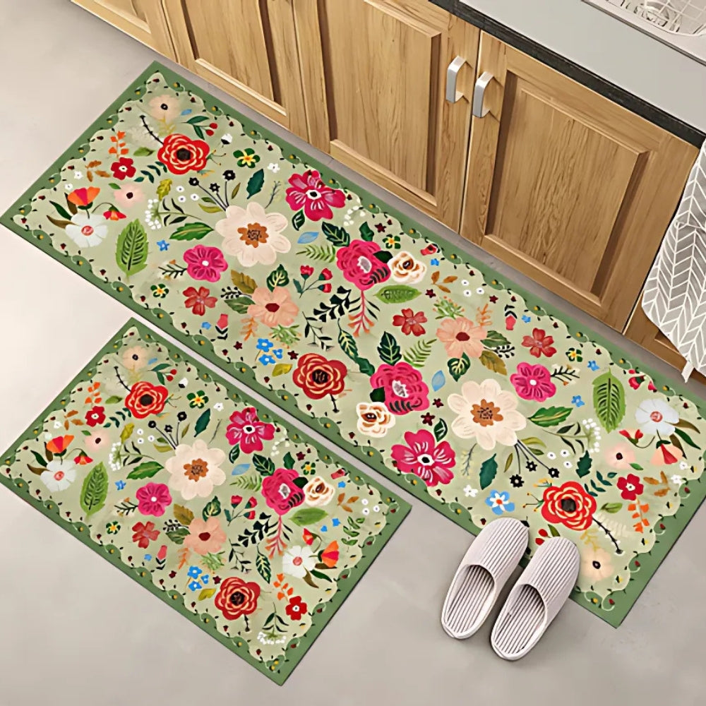 Meadow Boho Floral Kitchen Mat Set 3