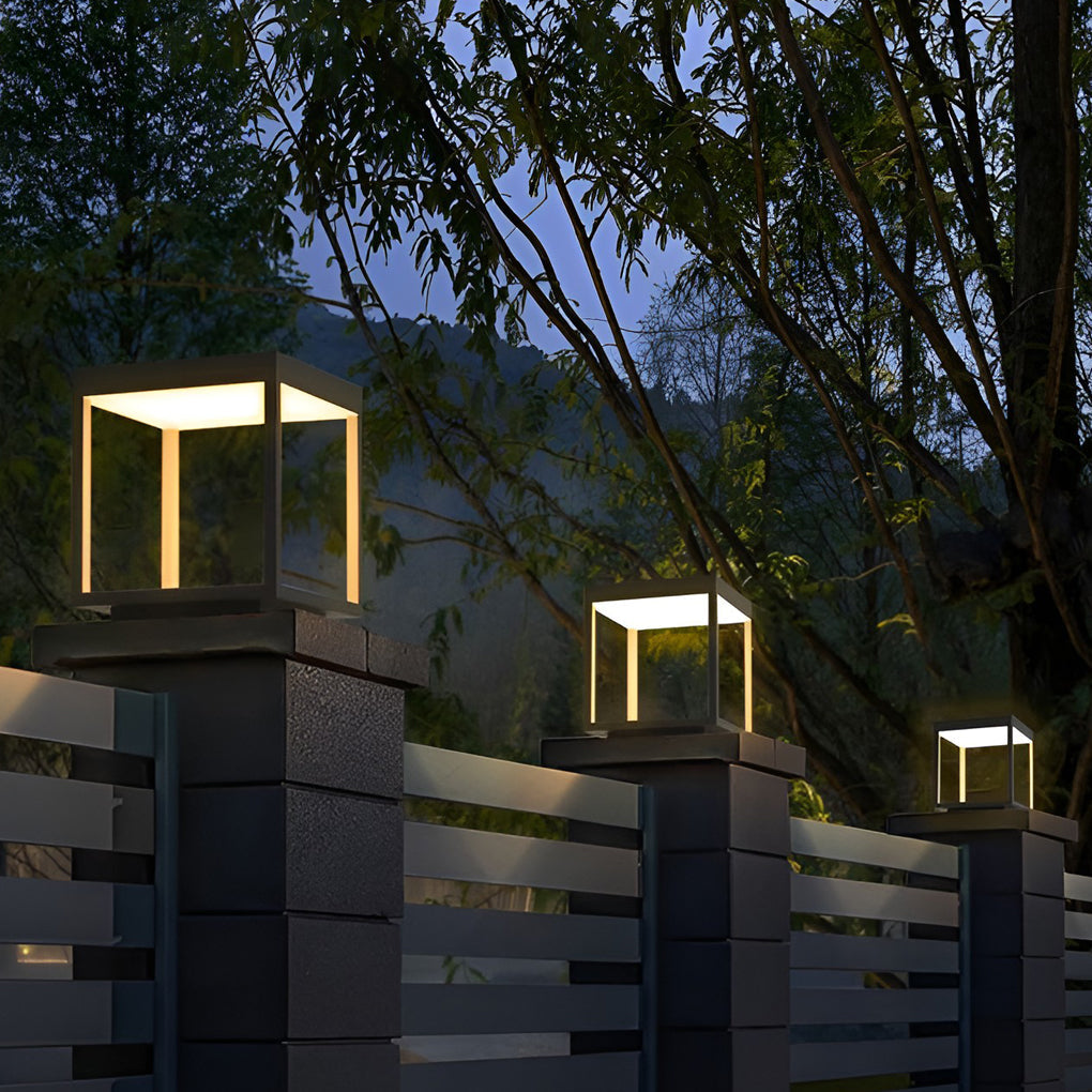 Modern Solar Outdoor Post Light with Warm White Glow | Stylish Illumination for Gardens and Patios 0