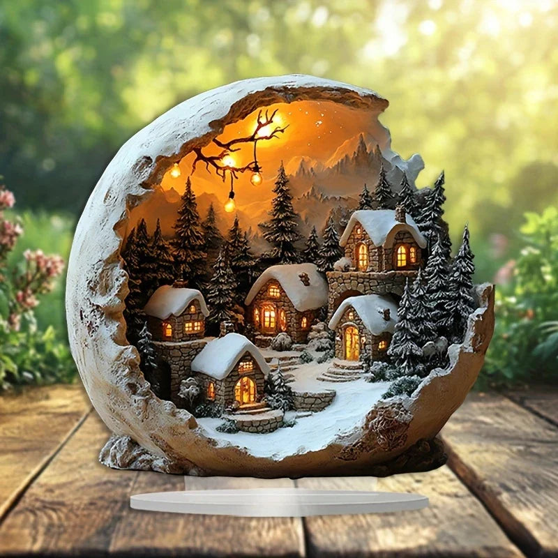 Table Decoration | Warm winter village glow