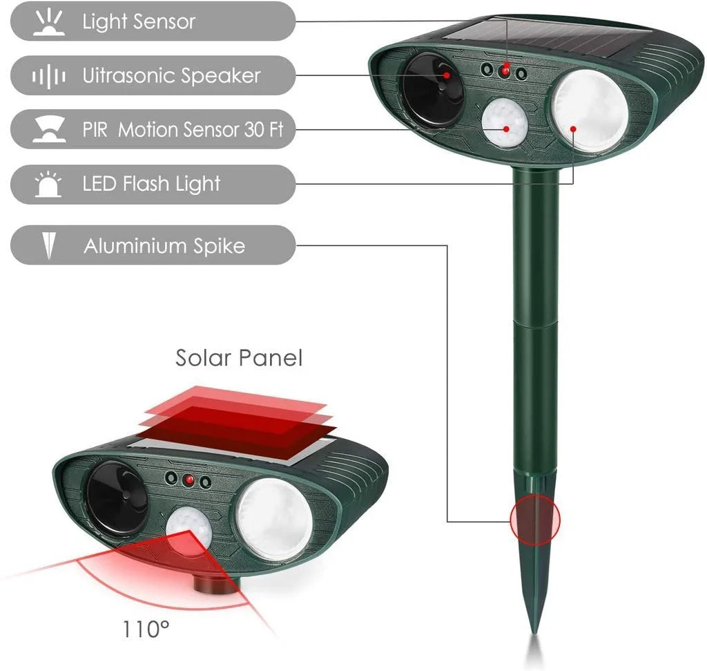 Ultrasonic Deer Repeller | Solar Powered Motion Sensor Device | Humane Animal Deterrent for Gardens and Lawns 6