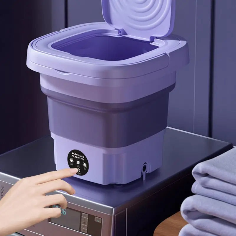Foldable Portable Washing Machine with Spin Dryer | Mini Clothes Washer - Professional Kitchen | Food Prep | Multi-Funct
