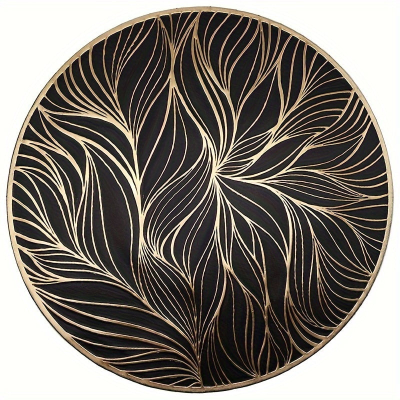 Round PVC Placemats with Golden Foil | Heat-Resistant & Stylish Table Mats