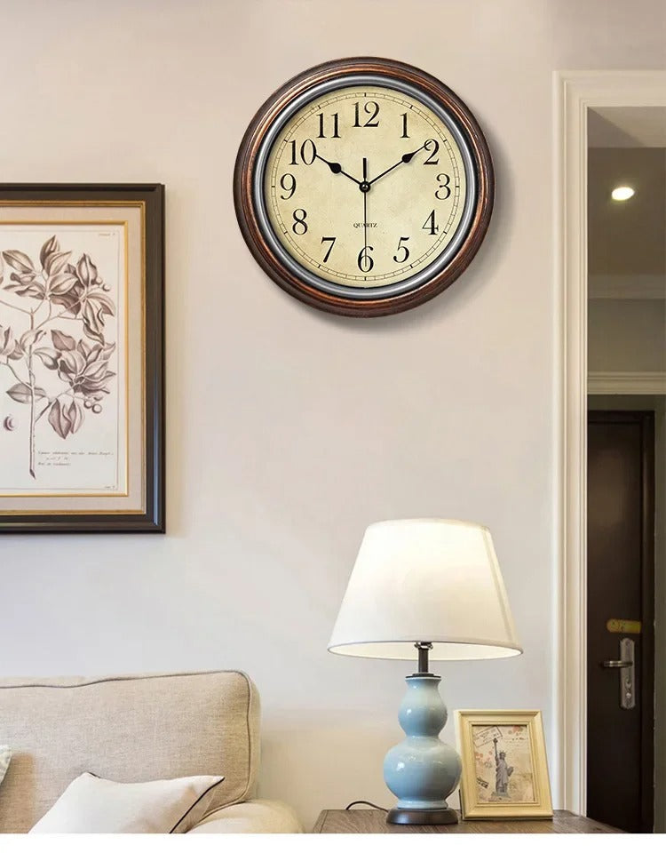 Classic Wooden Wall Clock | 30 cm Silent Quartz Design