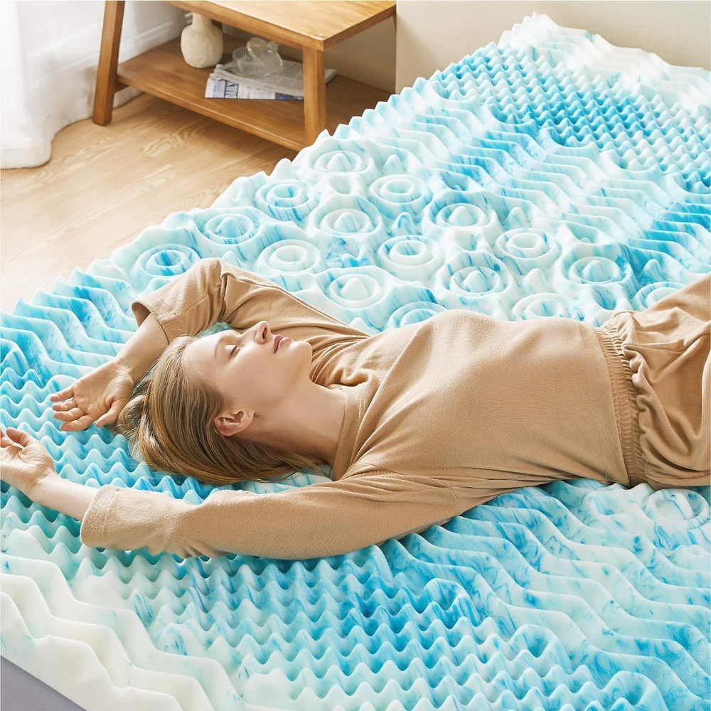 Premium Cooling Egg Crate Foam Mattress Topper - Home Cooking | Kitchen Tool | Food Prep