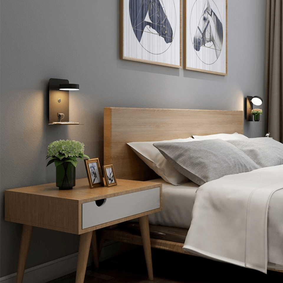 Wall Lamp | Adjustable LED Shelf Light with USB Charging