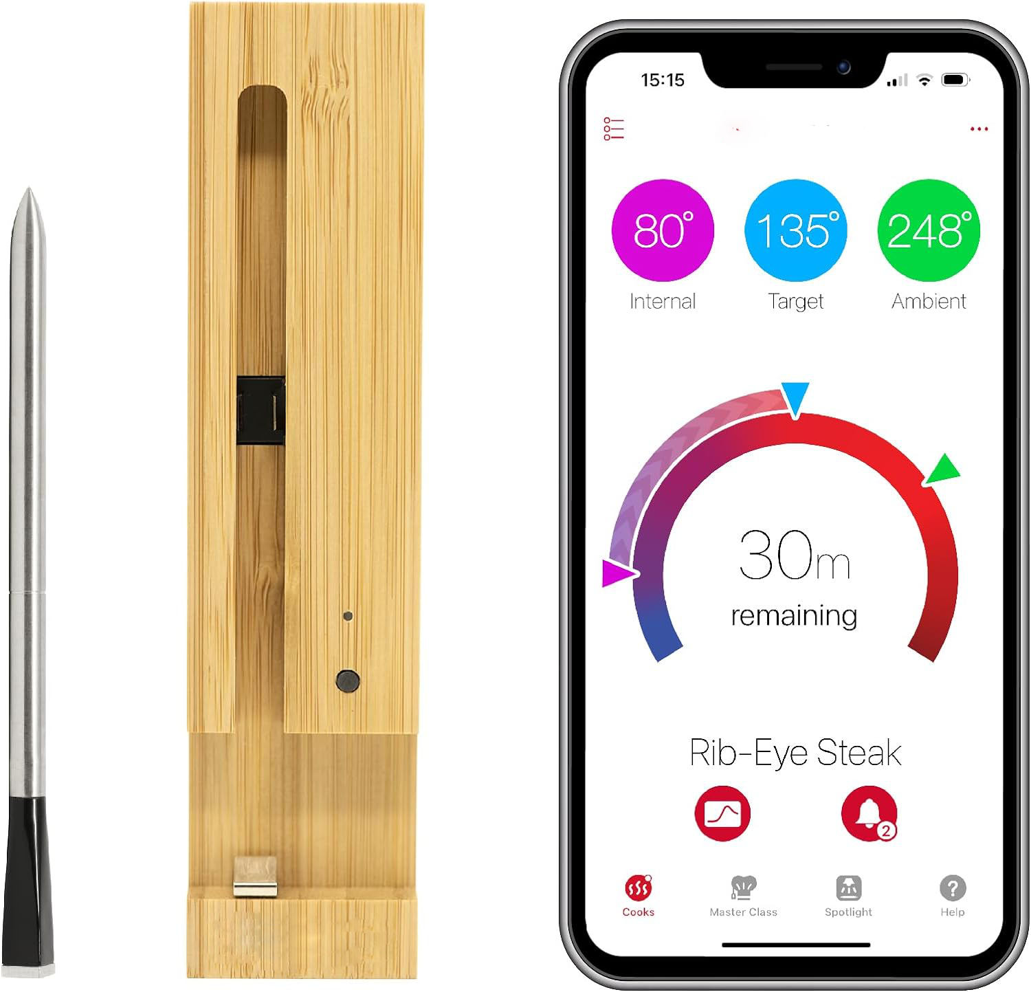 Wireless Smart Meat Thermometer - Time Saving | Home Cooking | Chef Quality