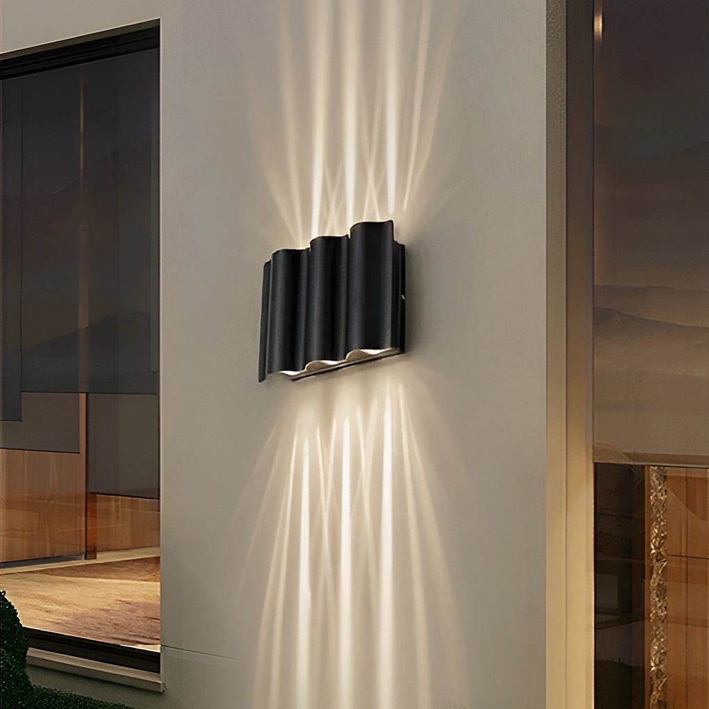Arc Series | Outdoor Wall Light with Up and Down Lighting | Black Exterior Wall Lantern for Modern Homes 1