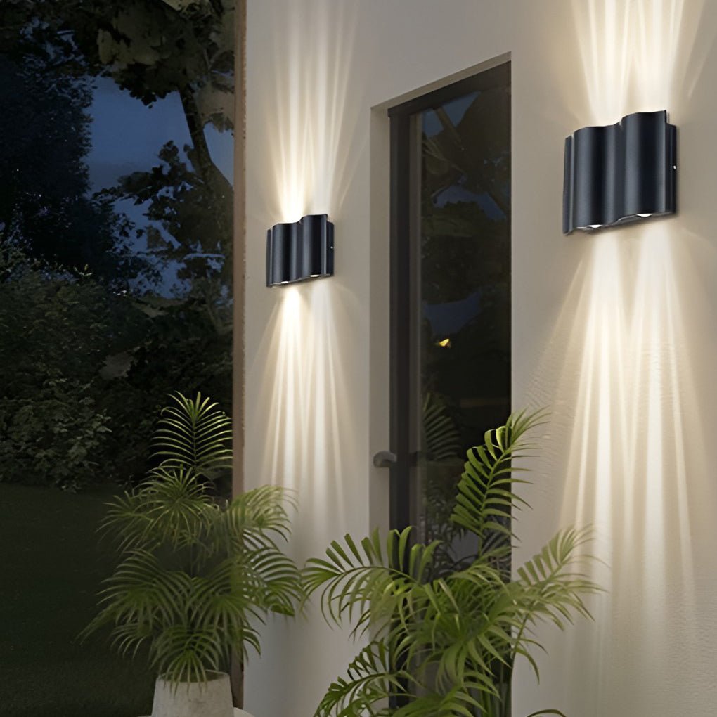 Arc Series | Outdoor Wall Light with Up and Down Lighting | Black Exterior Wall Lantern for Modern Homes 2