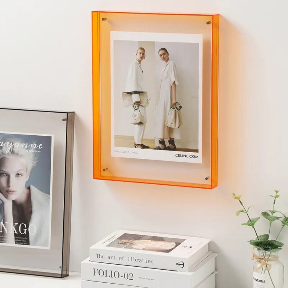 Acrylic Photo Frame | Floating colour border display