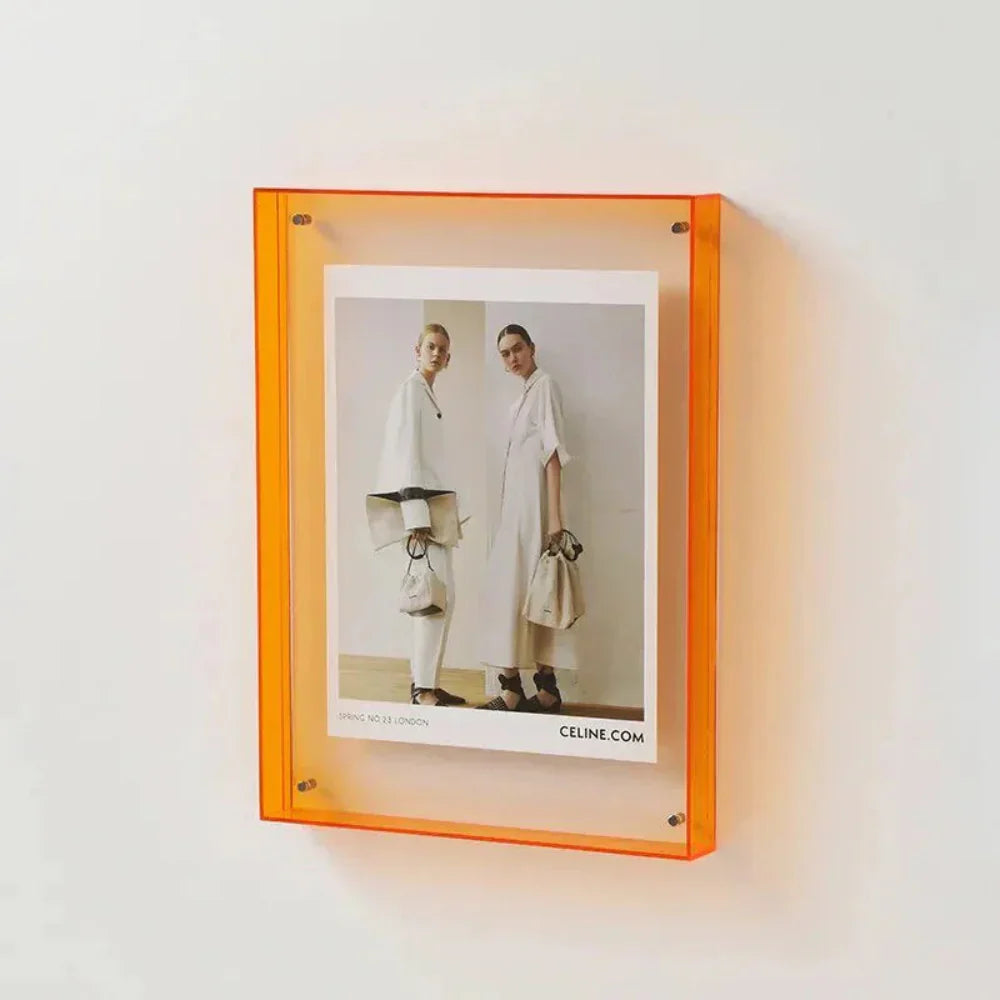 Acrylic Photo Frame | Floating colour border display