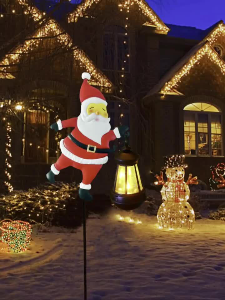 Festive Solar Garden Lights | Santa Lantern Design with Weather Resistance | Outdoor Lights for Seasonal Ambiance 8