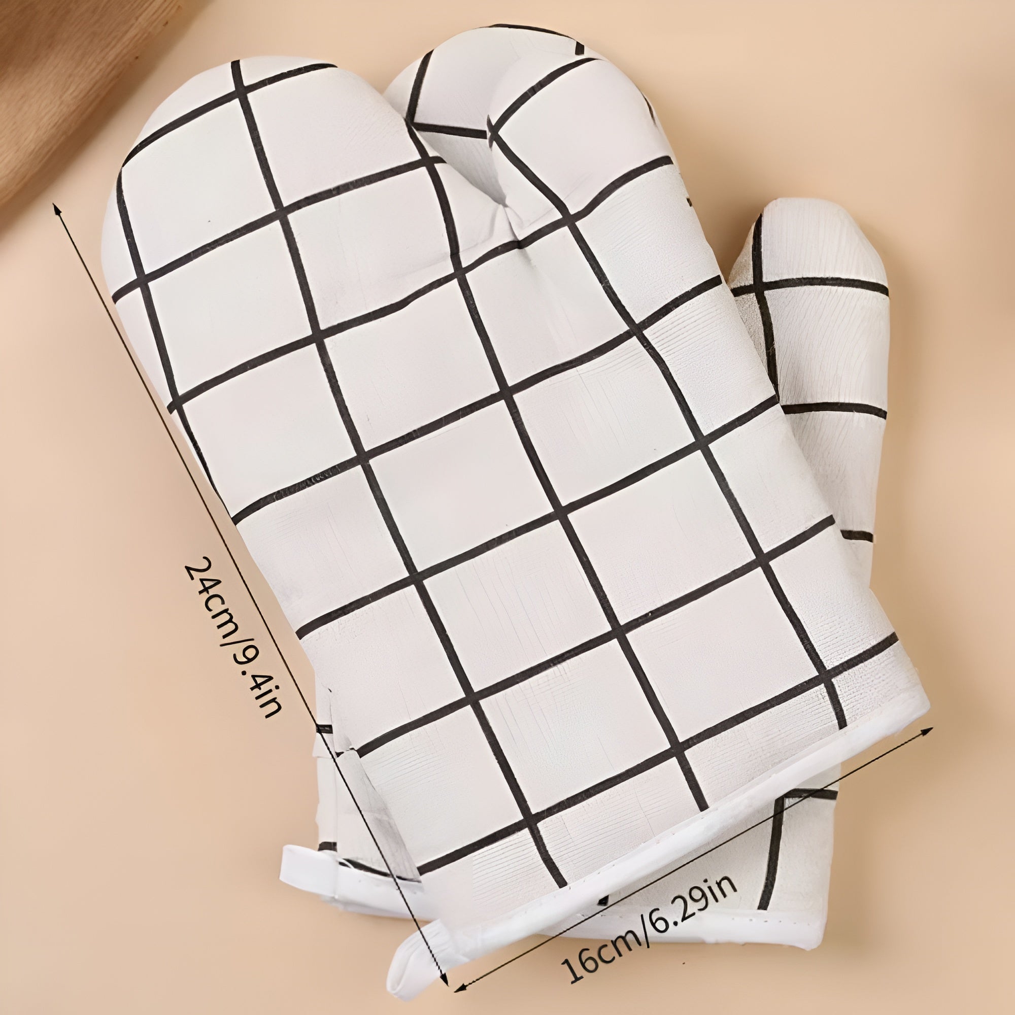 Heatproof Grid Pattern Kitchen Mitts 8