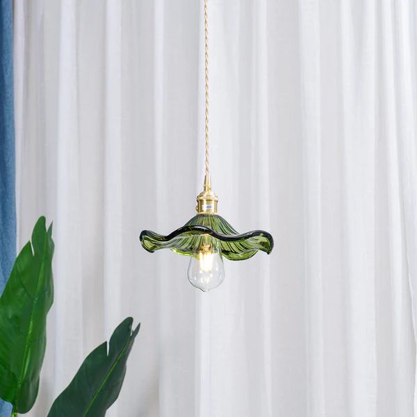 HibiscusGlow | Elegant Floral Glass Kitchen Pendant Lighting Fixture 3