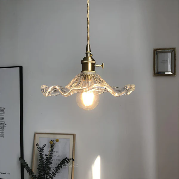 HibiscusGlow | Elegant Floral Glass Kitchen Pendant Lighting Fixture 7