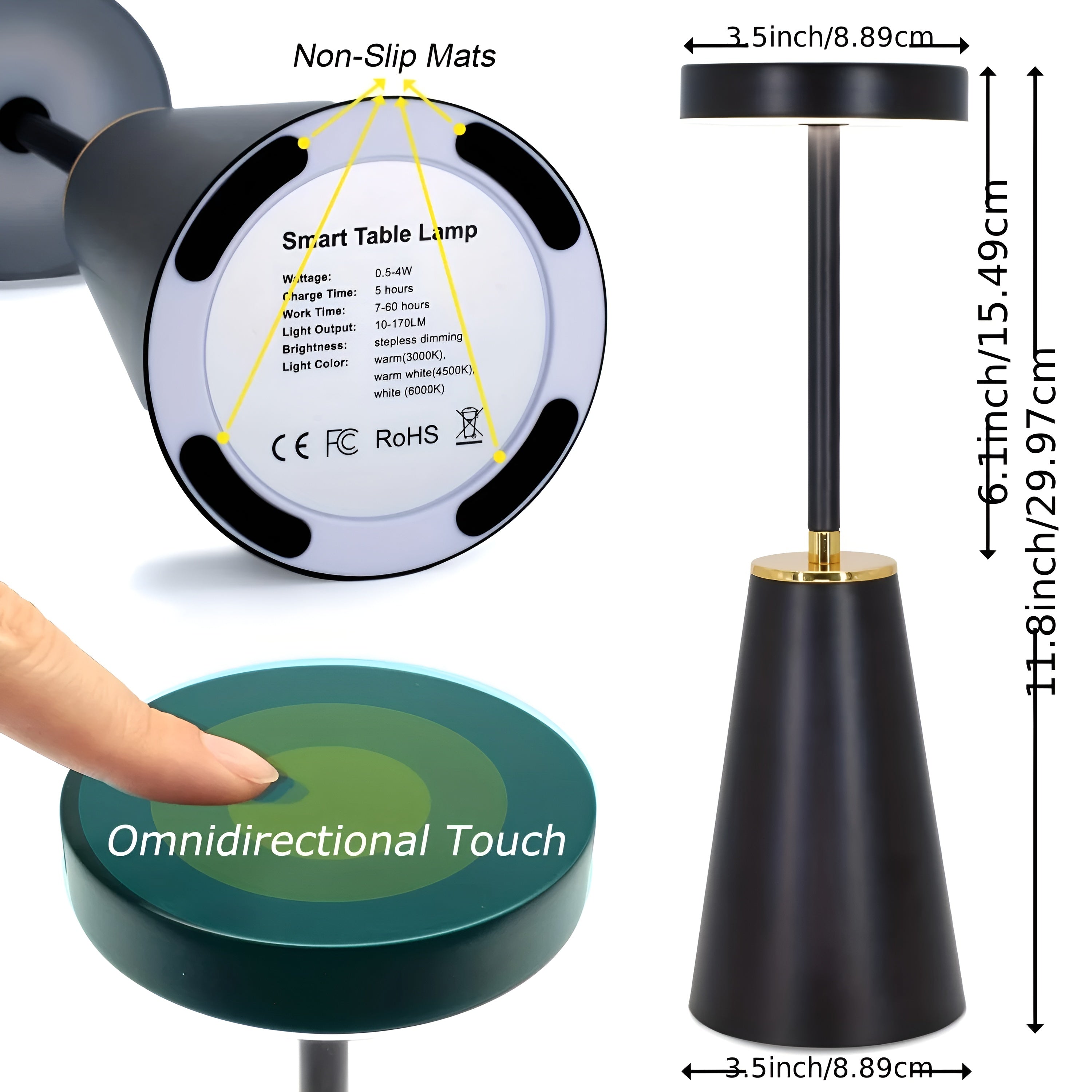 Cordless LED Table Lamp | Modern Dimmable Design