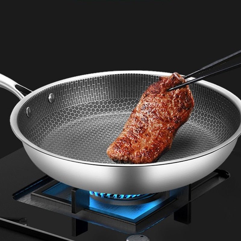 Stainless steel frying pan with non-stick coating for effortless cooking - Multi-Function | Durable | Home Cooking