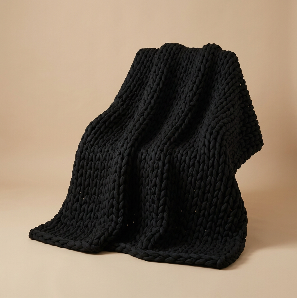 Knuvor | Decorative Weighted Blanket with Organic Cotton & Hand Knitted Design | Year-Round Comfort for Relaxation 0