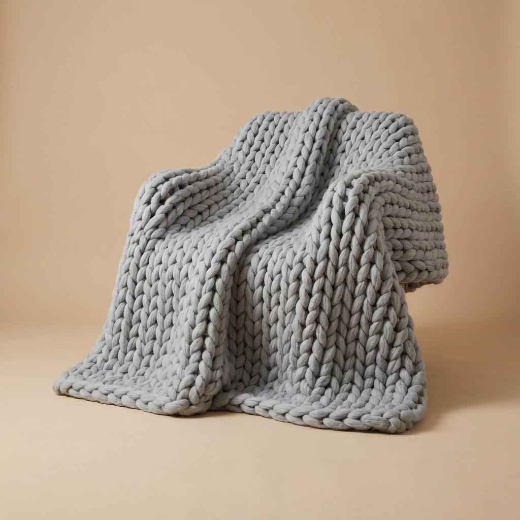 Knuvor | Decorative Weighted Blanket with Organic Cotton & Hand Knitted Design | Year-Round Comfort for Relaxation 10