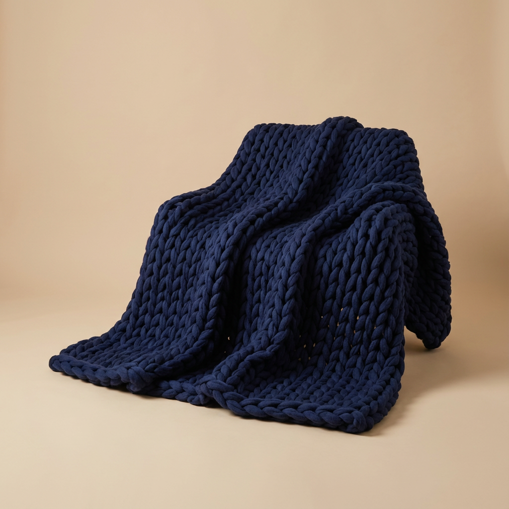 Knuvor | Decorative Weighted Blanket with Organic Cotton & Hand Knitted Design | Year-Round Comfort for Relaxation 12