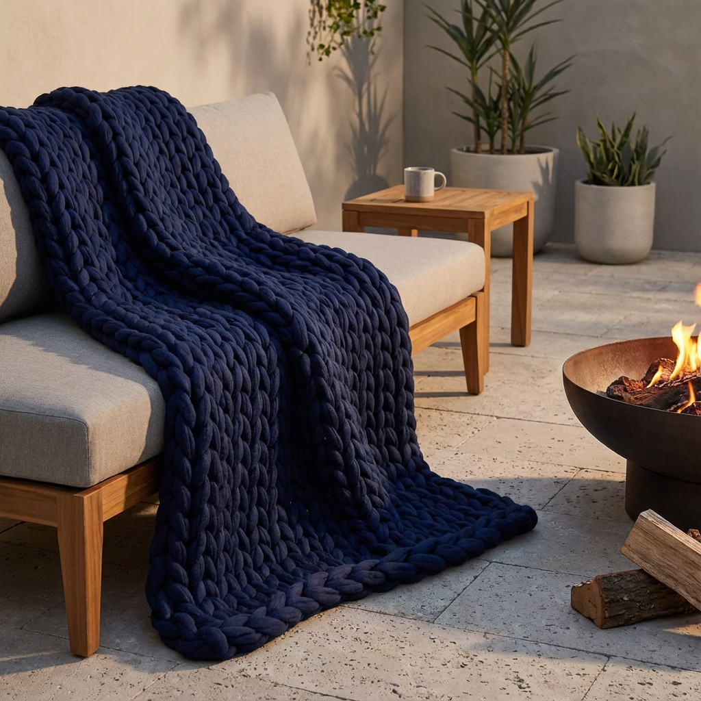 Knuvor | Decorative Weighted Blanket with Organic Cotton & Hand Knitted Design | Year-Round Comfort for Relaxation 8