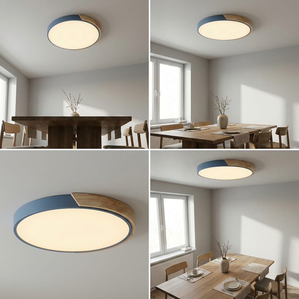 LioraWood | Stylish Modern LED Flush Mount Ceiling Light with Colorful Accent 4