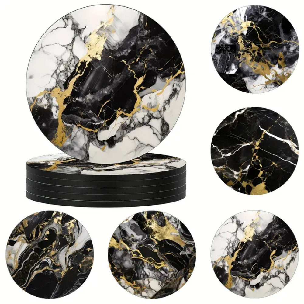 Luxury Marble Effect Drink Coasters | 5pcs Set 3