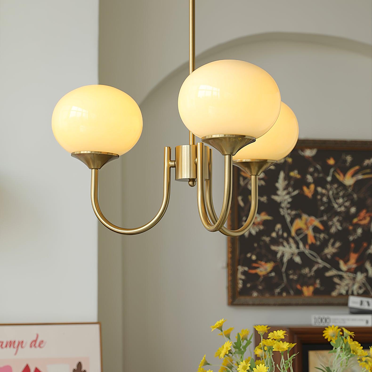 MarshmallowGlow | Elegant Chic Pink Glass Ceiling Light Fixture 12
