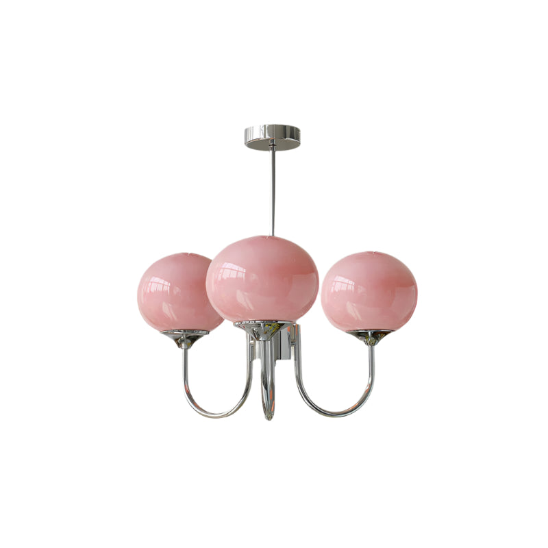 MarshmallowGlow | Elegant Chic Pink Glass Ceiling Light Fixture 14