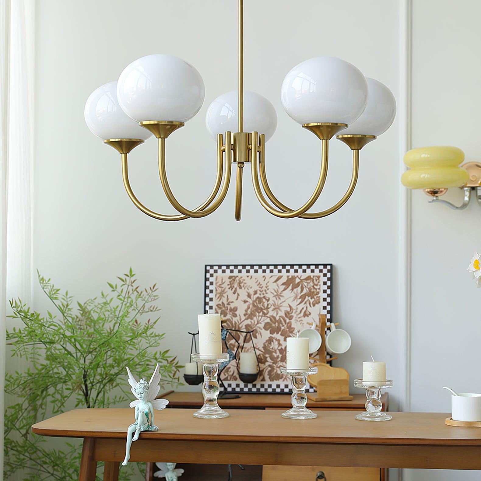 MarshmallowGlow | Elegant Chic Pink Glass Ceiling Light Fixture 8