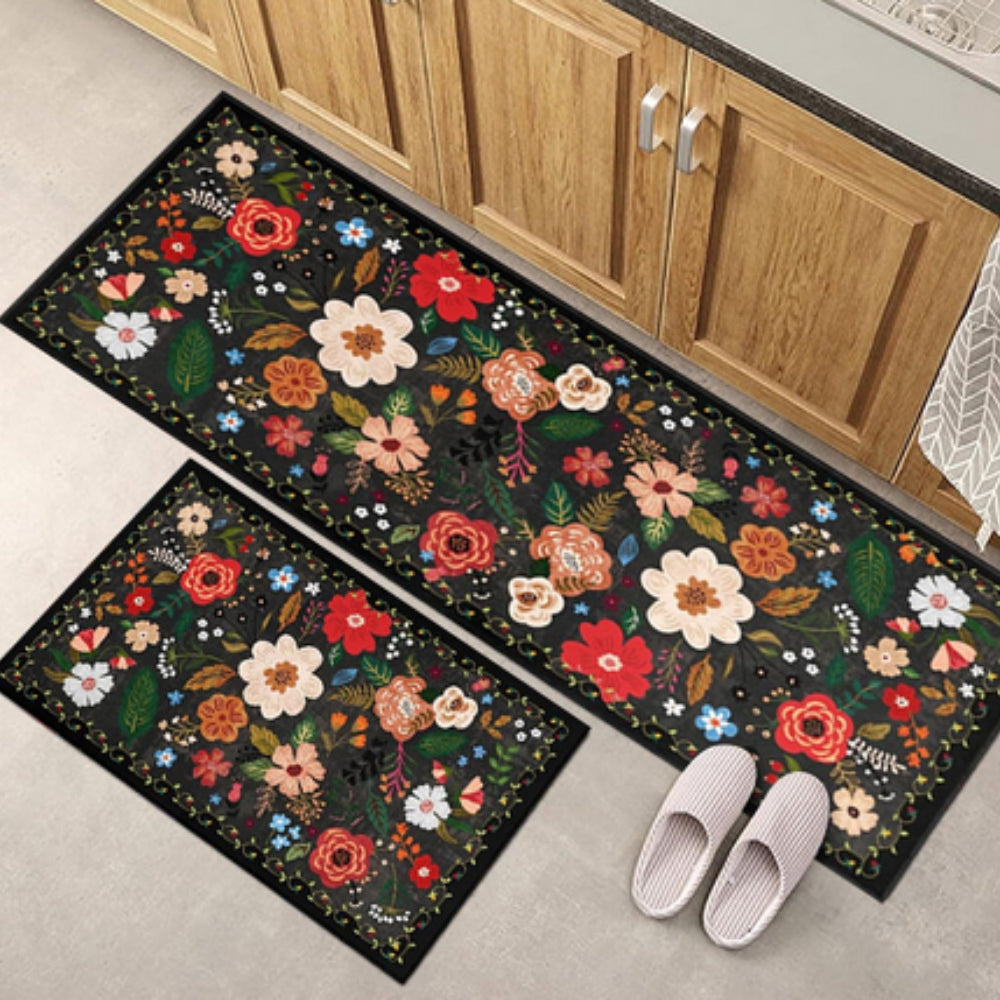 Meadow Boho Floral Kitchen Mat Set 0