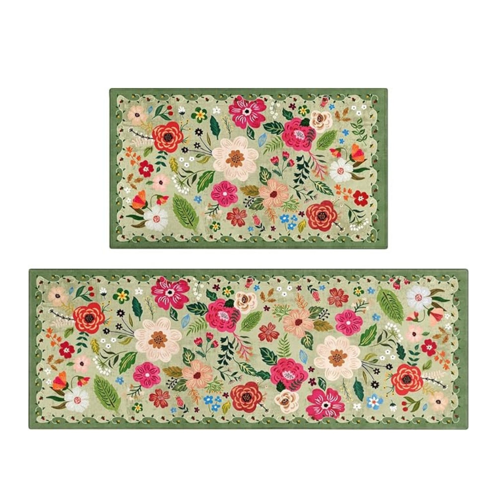 Meadow Boho Floral Kitchen Mat Set 5