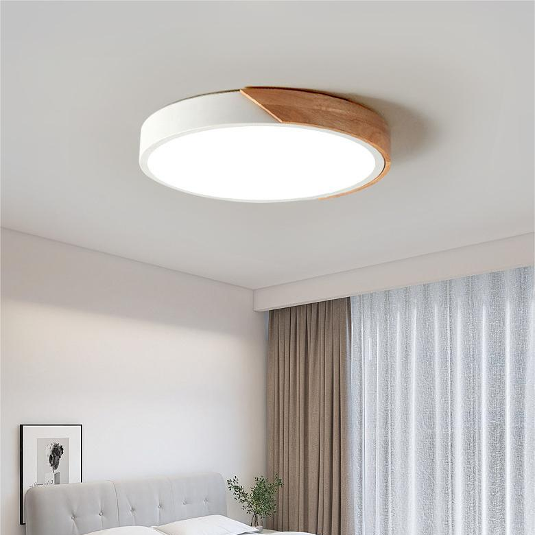 NordicGlow | Cozy Elegant Wooden Flush Mount Ceiling Light with LED 2