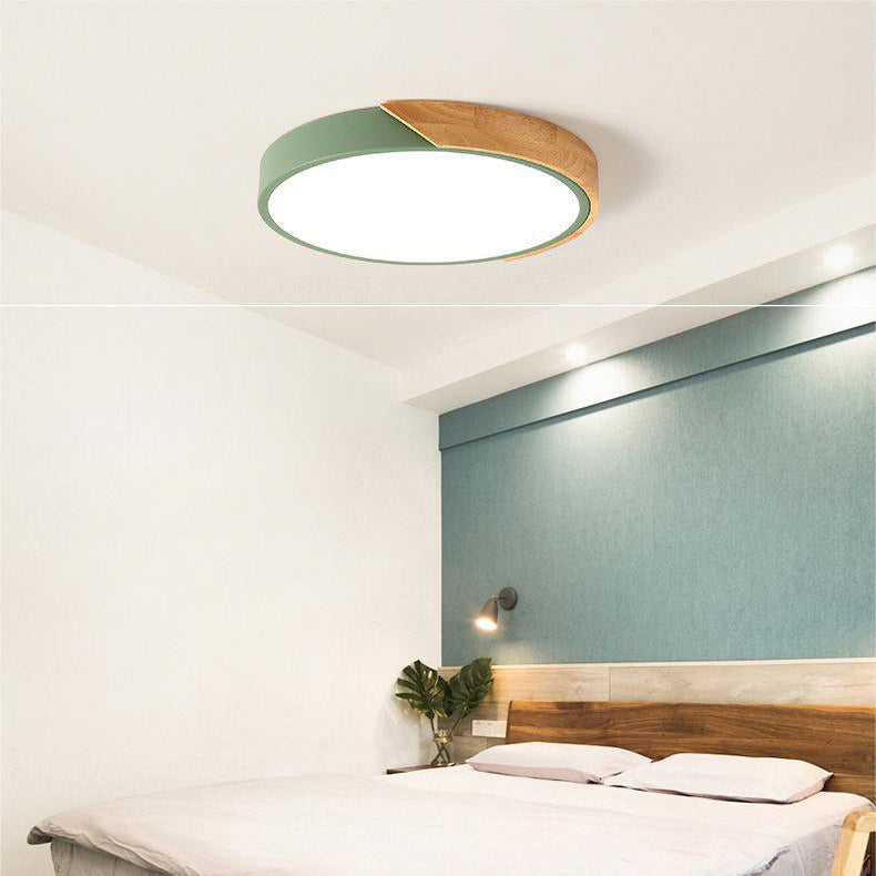 NordicGlow | Cozy Elegant Wooden Flush Mount Ceiling Light with LED 5