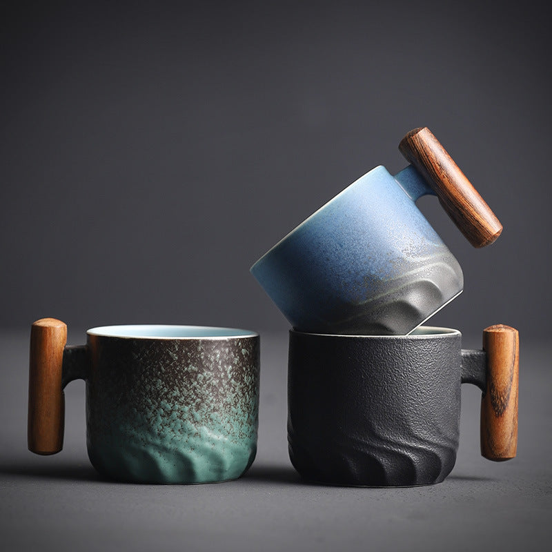 Ceramic Espresso Cup with Wooden Handle | Compact Daily Luxury