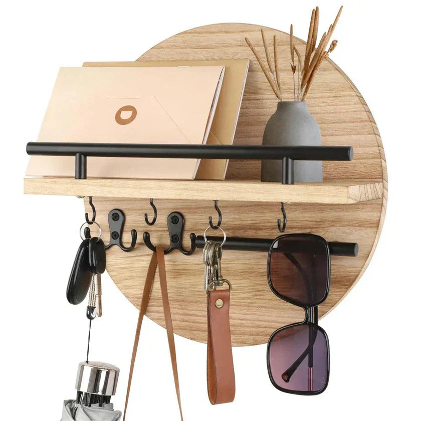 Wooden Key Holder Shelf | Entryway clutter control
