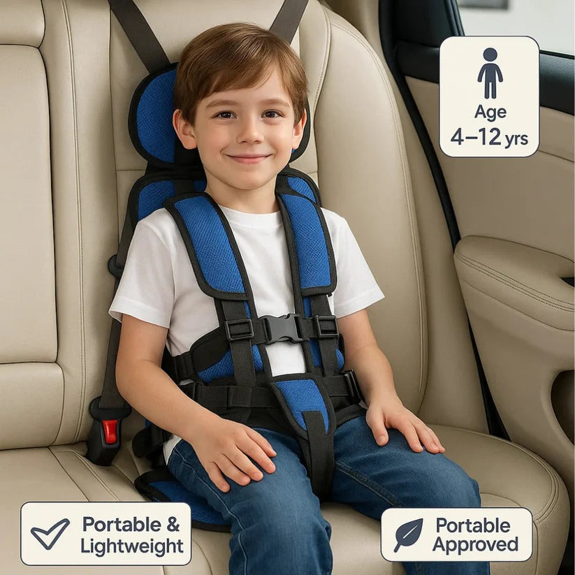 Travel Buddy | Compact Child Car Seat with 5-Point Harness | Lightweight & Foldable for Safe Family Travel 8