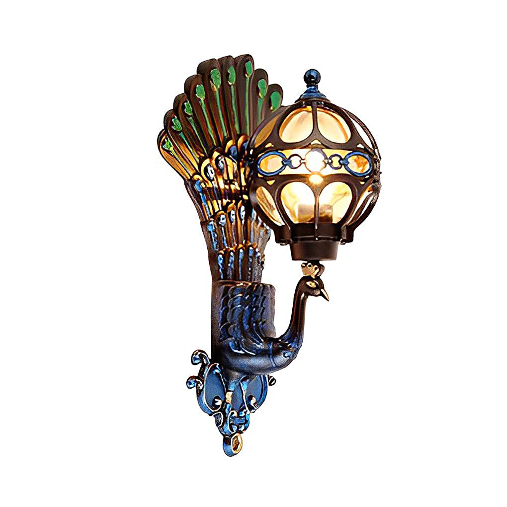 Vintage Peacock | Outdoor Wall Light with Weather-Resistant Design | Elegant Ambiance for Gardens and Villas 8