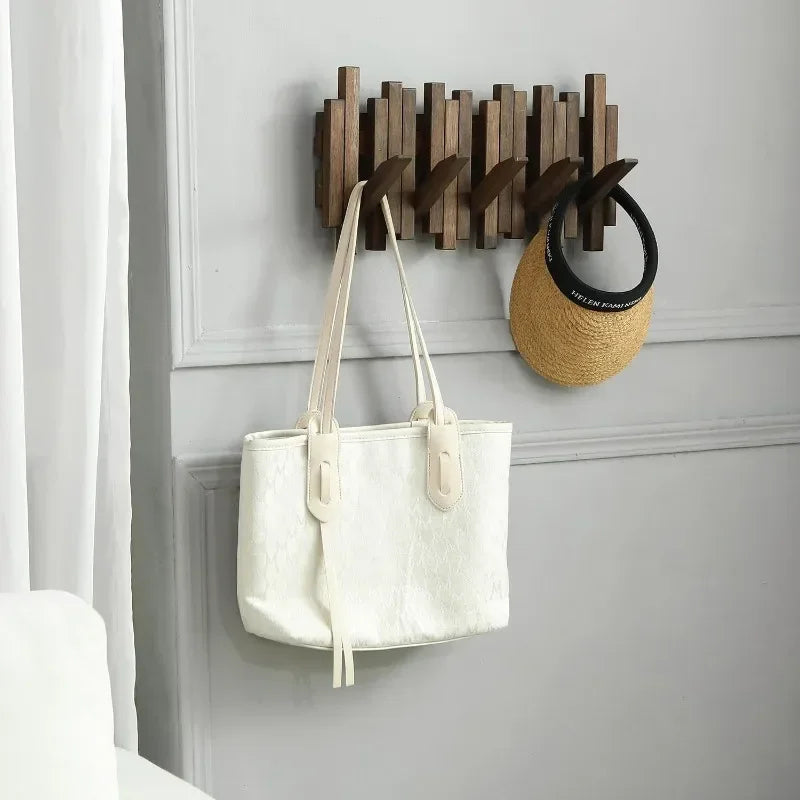 Natural Wood Coat Hook Rack Wall-Mounted Flip Down Coat Holder - Time Saving | Home Cooking | Chef Quality