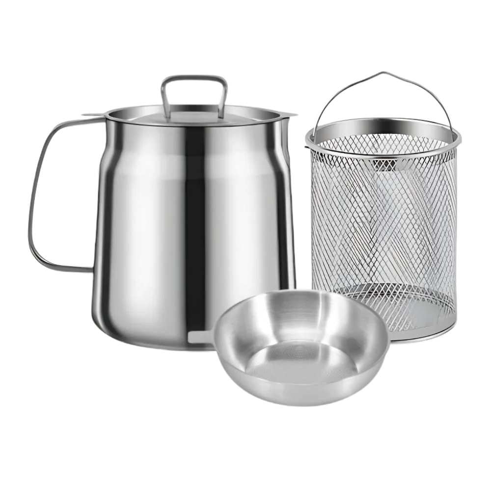 2-in-1 Stainless Steel Deep Frying Pot - Chef Quality | Professional Kitchen | Home Cooking