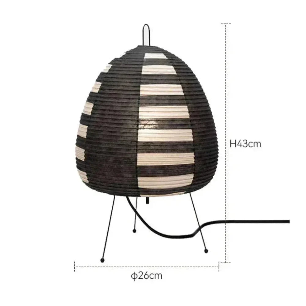 Japanese Paper Table Lamp | Retro Rice Paper Lighting
